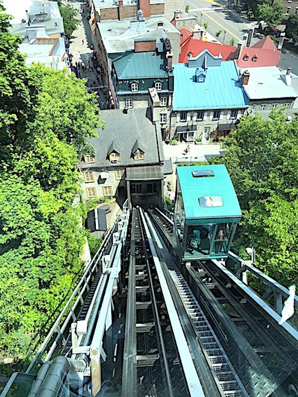 The Funiculaire du Vieux-Québec that transports visitors between the Upper and Lower Towns of Old Quebec