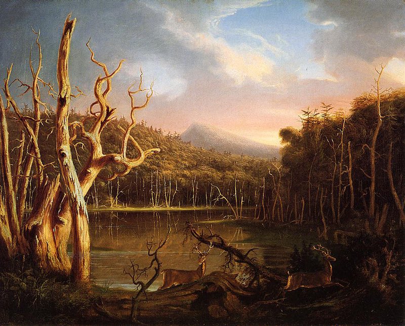 Cole, Thomas. Lake with Dead Trees (Catskill). 1825, Allen Memorial Art Museum.