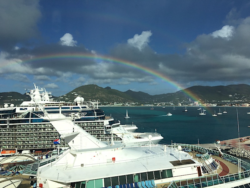 Rainbow quando la nave entrò a Philipsburg, St. Maarten