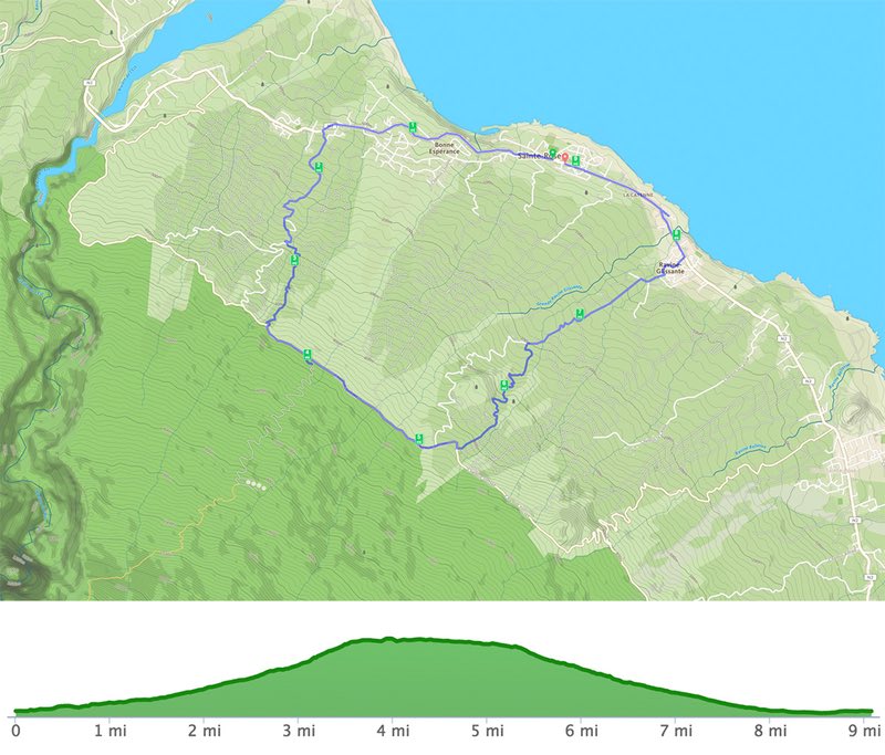 percorso di corsa su Reunion Island