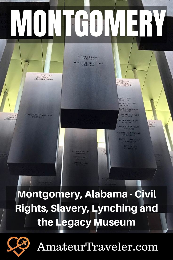 Montgomery, Alabama - Civil Rights, Slavery, Lynching and the Legacy Museum | Monument to Truth and Justice #alabama #montgomery #history #lynching #museum # civil-rights #itinerary # cose da fare in # rosa-Parks # luoghi da visitare #travel #trip #vacation